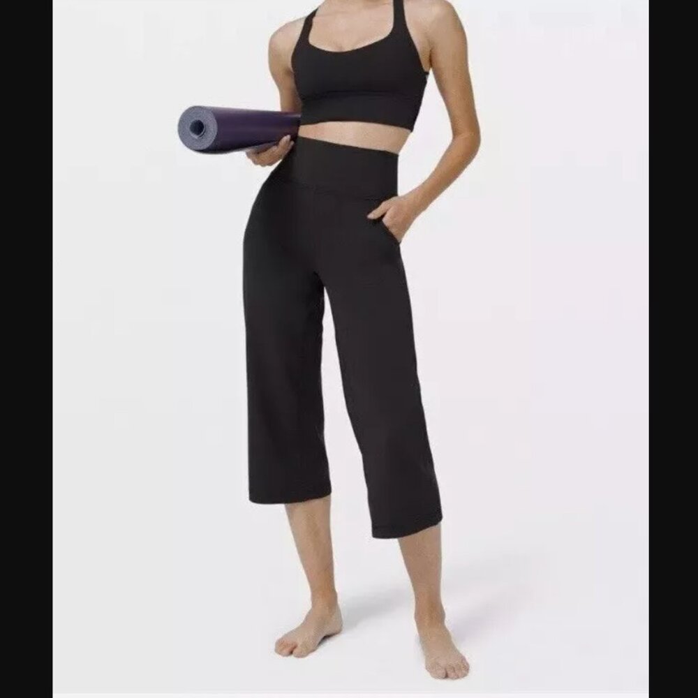Lululemon Align Wide Leg Crop Black Nulu Super High Rise 4